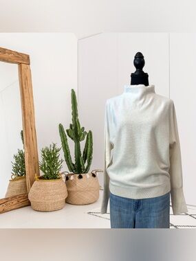 Sundance Mock Neck Dolman Sleeve Cashmere Knit Sweater